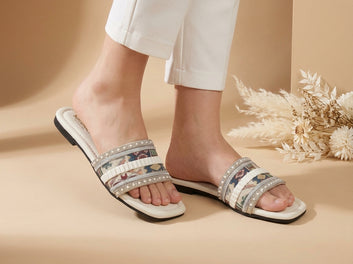 Jacquard Flat Slides – Black